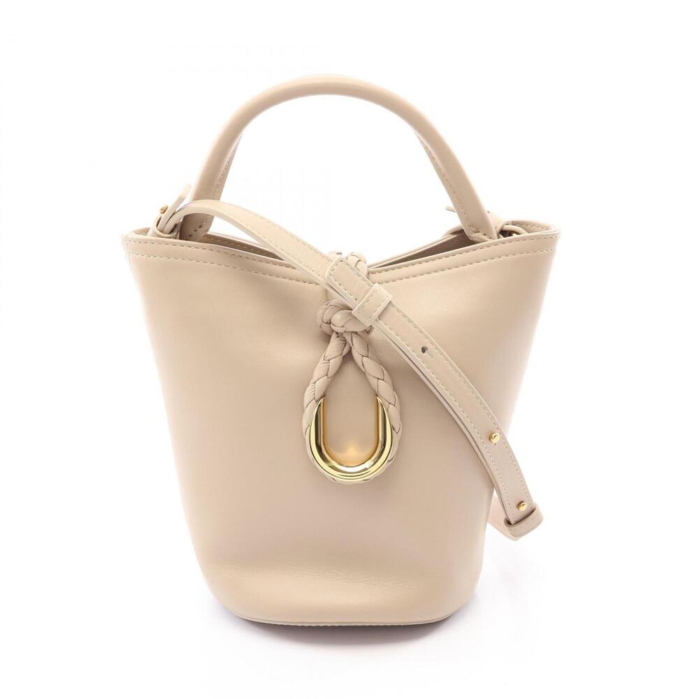 Bottega Veneta Liberta Bucket Bag Small 2-Way Handbag Leather Women's Beige